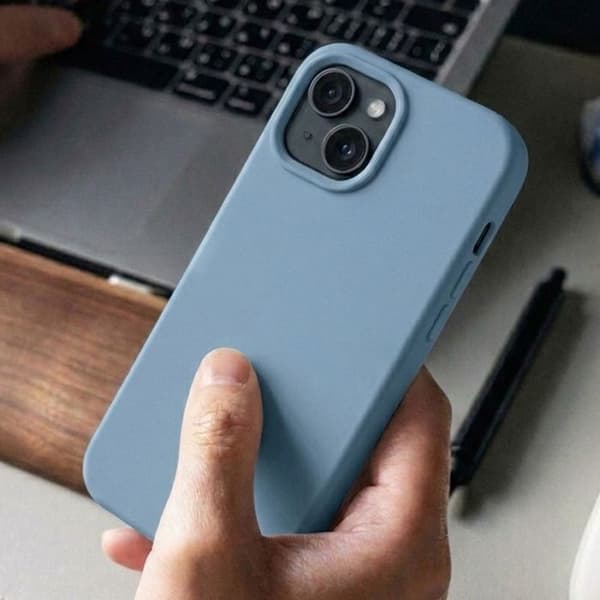 Skydd för iPhone 15 Plus MagSafe Flexibelt Stötsäkert SolidX Serie Rhinoshield Blå