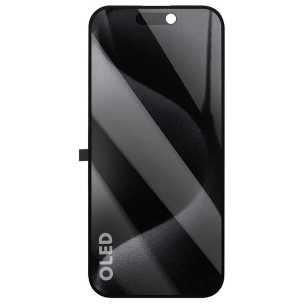Skärm för iPhone 15 Pro Soft OLED-panel med responsiv touchglas svart