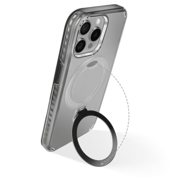 Coque MagSafe för iPhone 15 Pro Max Stöttålig med Fällbart Stöd Svart