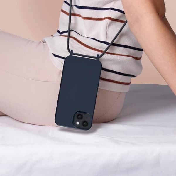 Coque iPhone 14 - AVISERA - Semi-rigid - Nylonrem 80 cm - Unisex - Blå