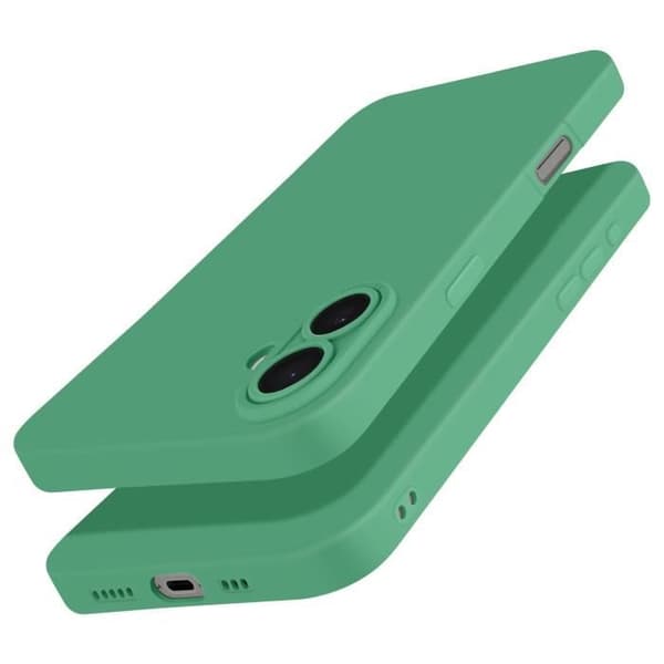 Siliconfodral för iPhone 16 Slät Skyddad Kamerablock Grön