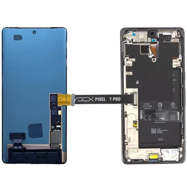 Nappe Testskärm - AVIZAR - Google Pixel 7 Pro - Diagnostik - Flexibel Kabel - Svart