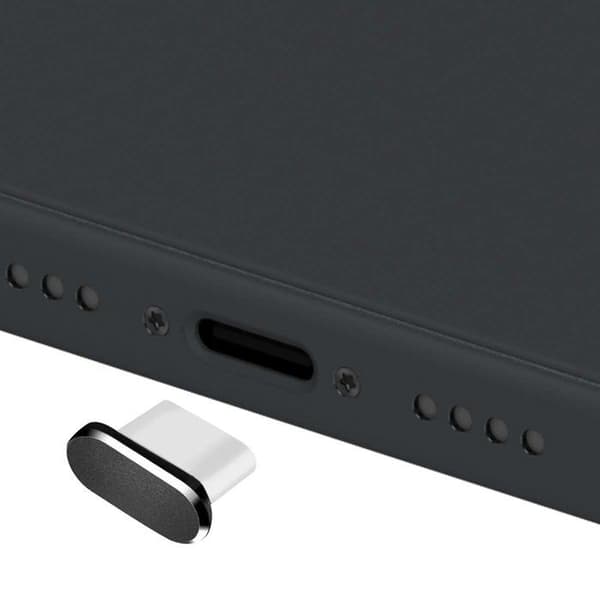 Universal USB-C dammskyddspropp i silikon vit/svart