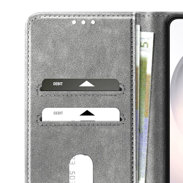 Plånboksfodral för Galaxy S26 Serie Chesterfield Prägling Ställfunktion Grå