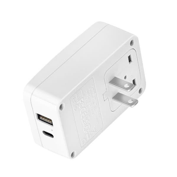 Reseadapter - AKASHI - USB och USB C - 15W - Typ A-kontakt - Kompakt och lätt