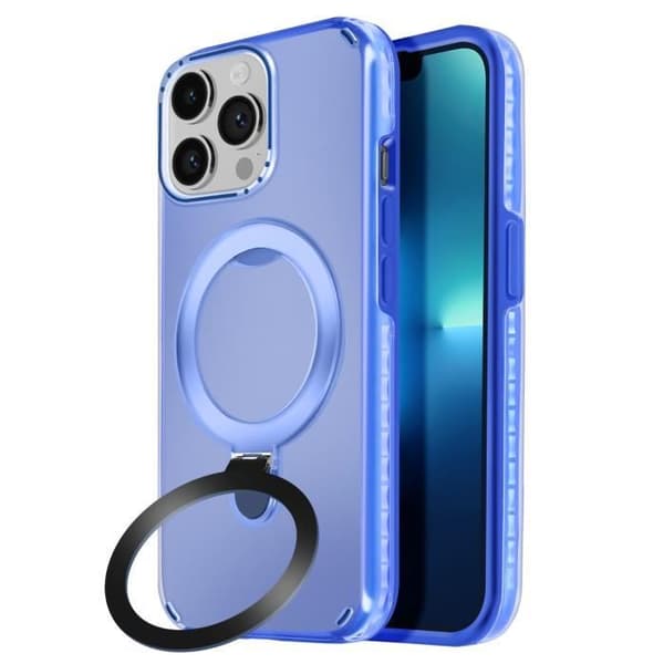Coque MagSafe för iPhone 13 Pro Stötabsorberande med Fällbart Stöd Blå