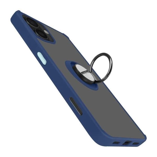 Mobilskal - AVIZAR - iPhone 16 Plus - Hård - Hållring - Mörkblå