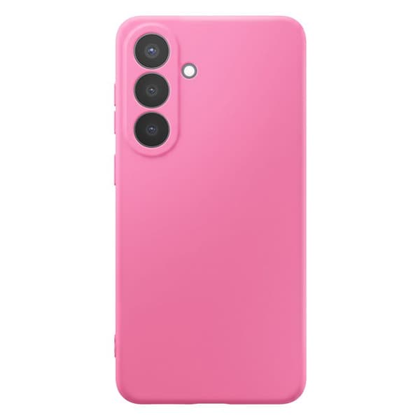 Silicone Soft-Touch-fodral för Galaxy S26 med mikrofiberfoder i fuchsia