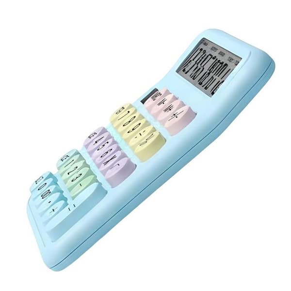 Skrivbordskalkylator 12 Siffror Tyst Design Macaron Blå