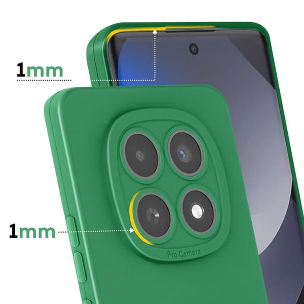 Siliconfodral för Redmi Note 15 med förstärkt kamerablock i grön