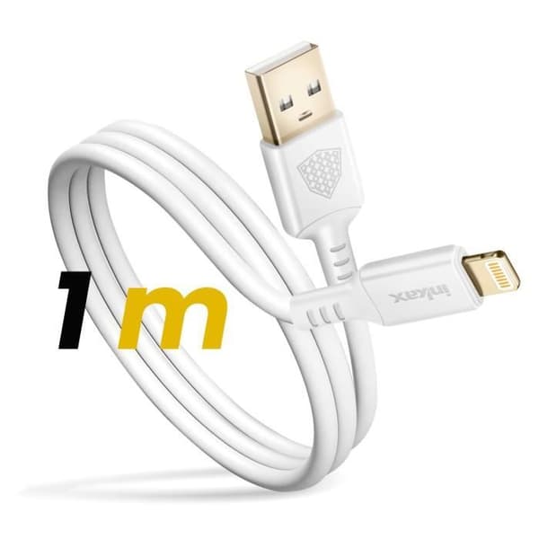 USB till Lightning Snabbladdningskabel för iPhone Inkax Vit