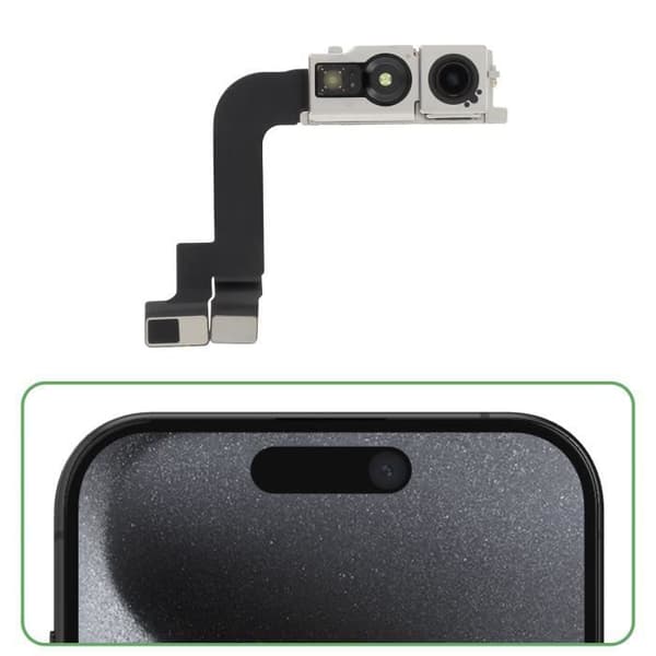 Framkamera - RELIFE - iPhone 15 Pro Max - Selfie-sensor 12MP - Svart