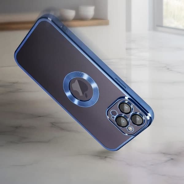 Coque - AVIZAR - iPhone 14 Pro - Silikon - Transparent - Blå kant