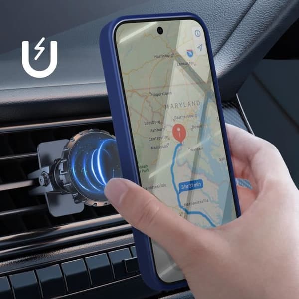 Coque för Google Pixel 9 och Pixel 9 Pro med Videostöd RIng Blå Natt