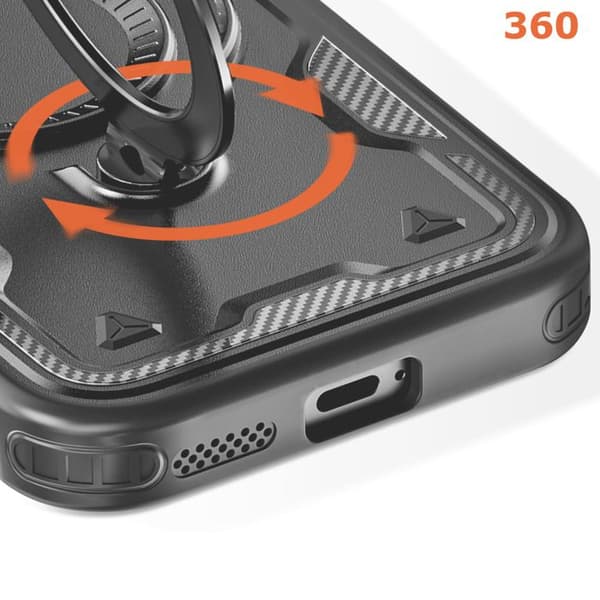 MagSafe-fodral - Google - Pixel 9a - Stöttålig - Svart - Fällbart ringstöd