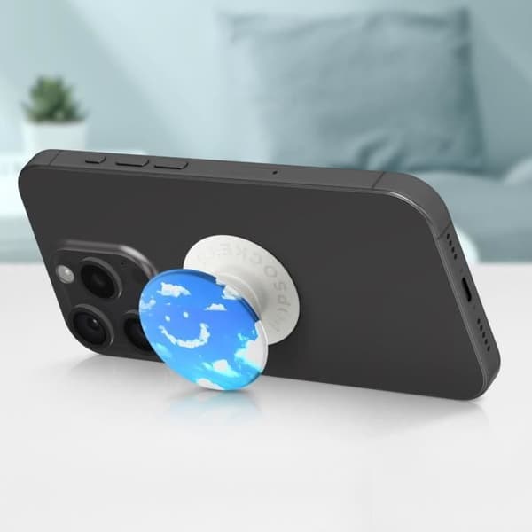 Ring och Universal Support - POPSOCKETS - Blue Skies - Infällbar - Video Support - Smartphone