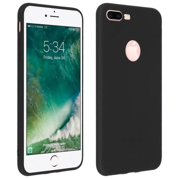 Coque - Forcell - iPhone 7 Plus / 8 Plus - Soft Touch - Silikon Gel - Svart