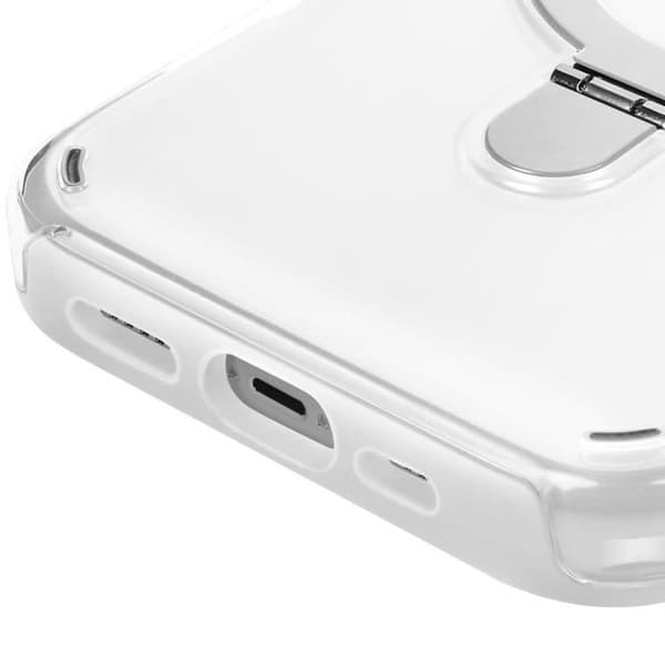 Coque MagSafe för iPhone 15 Pro Stöttålig med Fällbart Stöd Vit