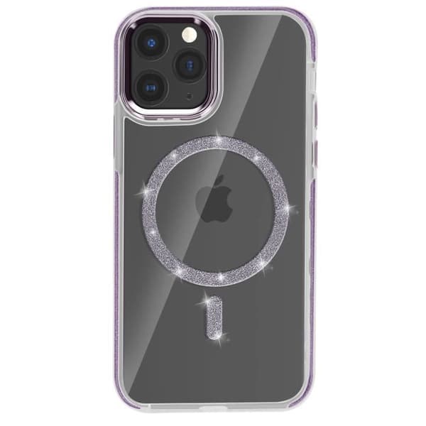 Coque MagSafe för iPhone 11 Pro Silikon Glittrig Lila