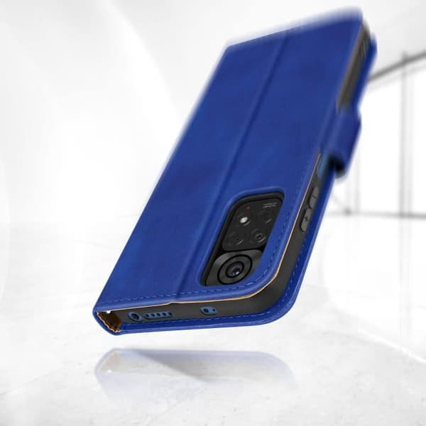 AVIZAR plånboksfodral för Xiaomi Redmi Note 11 och Note 11s - Blå - Videostödfunktion