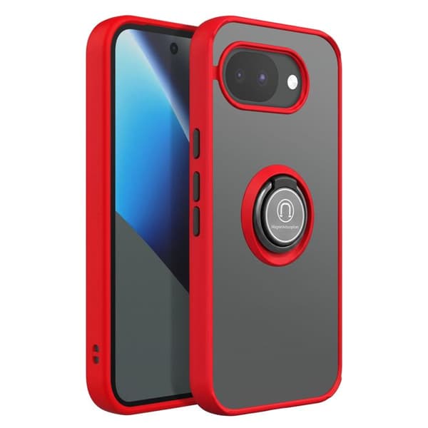 Ringfodral för Google Pixel 10a Förstärkt Skydd med Röd Magnetring