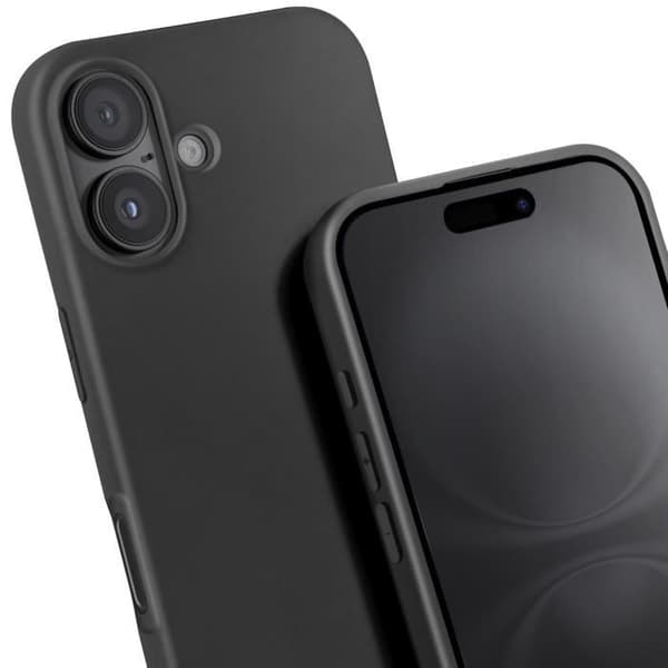 Coque Cordon - Corda - iPhone 16 - Svart - Semi-rigid - Soft touch