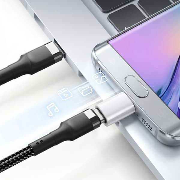 Mini USB-C till Micro-USB-adapter för laddning och synkronisering Blue Star Silver
