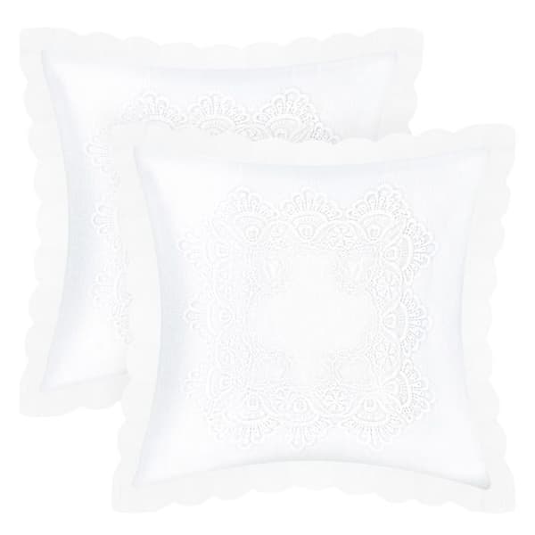 Kuddfodral - AVIZAR - 2-pack - 40x40 cm - Broderi - Vit - Elegans