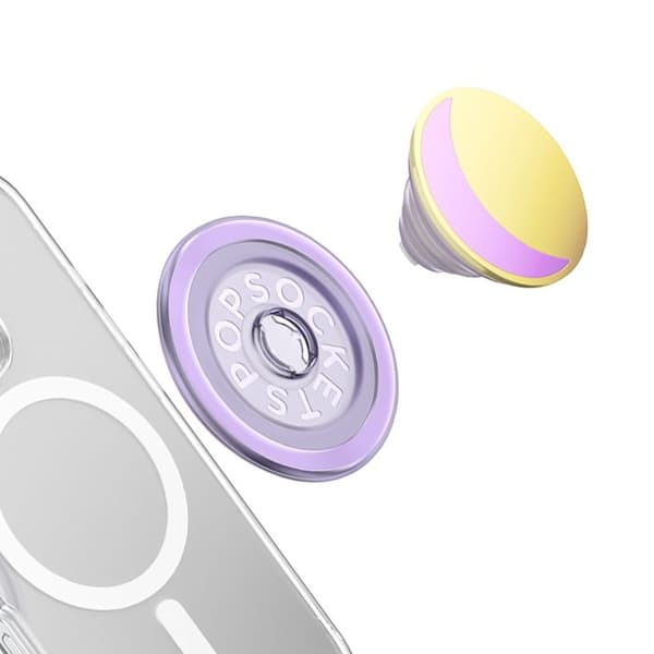 Stöd Smartphone PopGrip Premium Emalj Vax Fixering Solid PopSockets Lila