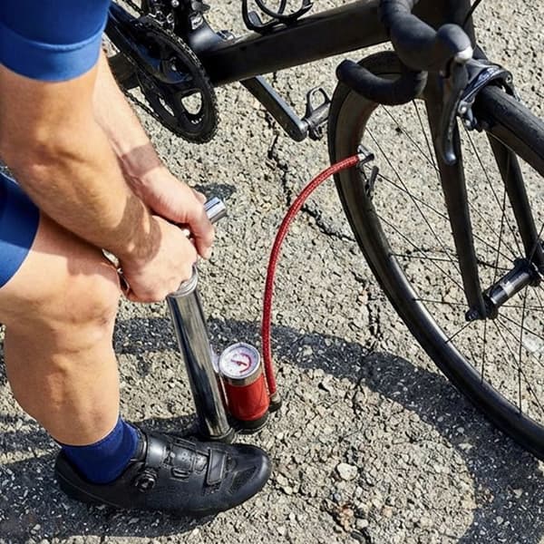 Högtryckspump för cykel 120 PSI Multi Valve Silver