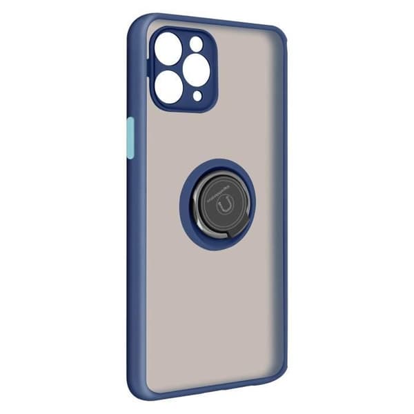 Skyddsskal - IPhone - 11 Pro - Bi-material - Hållring - Mörkblå