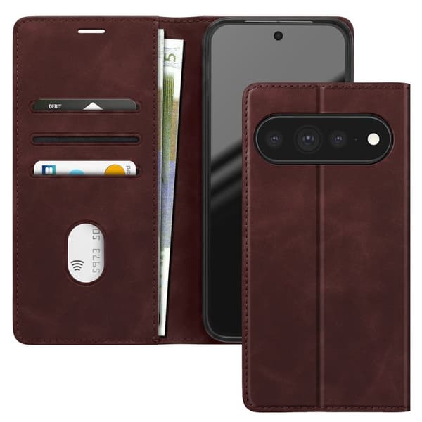Plånboksfodral för Google Pixel 11 Pro XL Mockaeffekt med Stöd Bordeaux