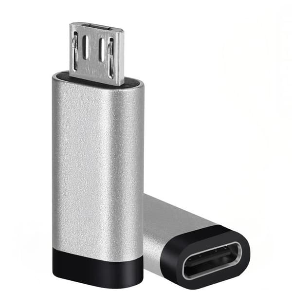 USB-C Hon till Micro-USB Han 2.4A – Snabbladdning och Synkronisering - Grå