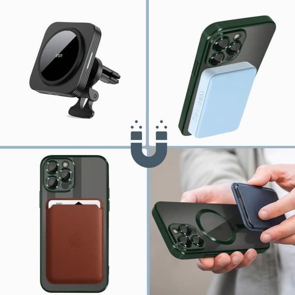 Coque MagSafe - Apple - iPhone 13 Pro - Silikon - Grön - Kromad kant