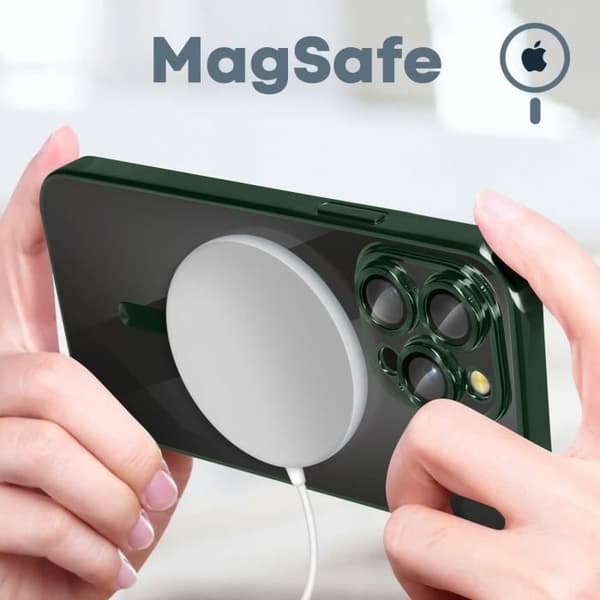 Coque MagSafe - Apple - iPhone 14 Pro Max - Silikon - Grön - Kromad kant