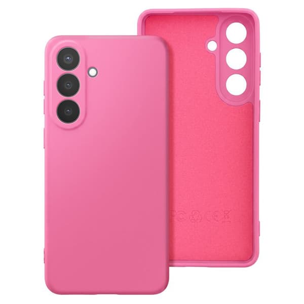 Silicone Soft-Touch-fodral för Galaxy S26 med mikrofiberfoder i fuchsia