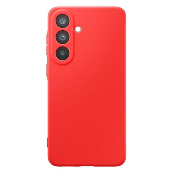 Silicone Soft-Touch-fodral för Galaxy A57 med röd mikrofiberfoder