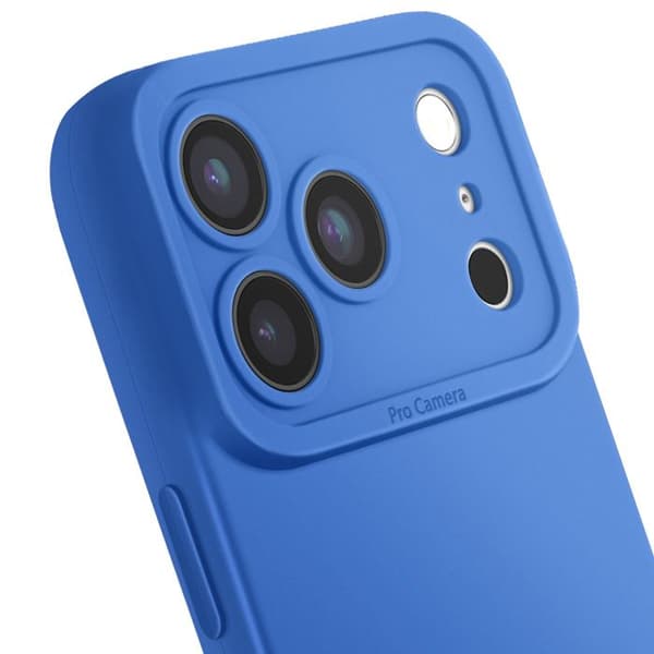 Siliconfodral för iPhone 17 Pro med förstärkt kamerablock Blå