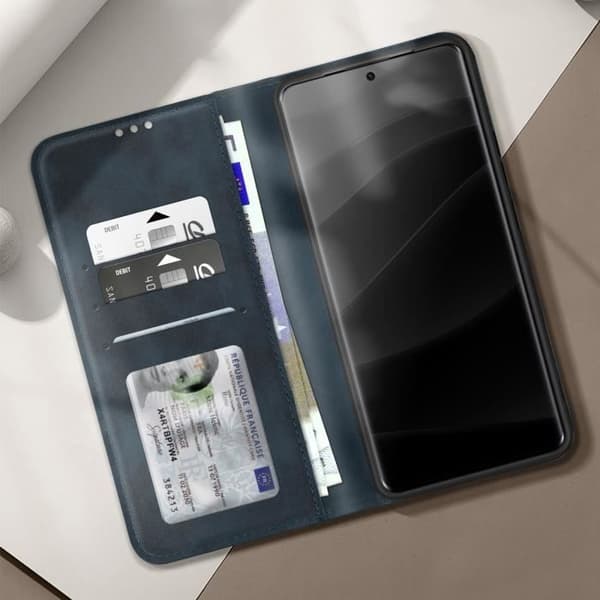 Smartphonefodral - Xiaomi - Redmi Note 14 Pro/Pro Plus - Plånbok - Ställ - Mörkblå