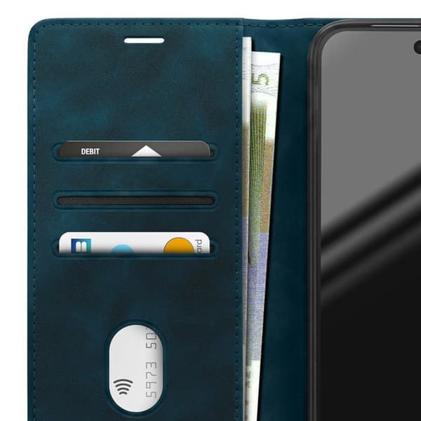 Plånboksfodral för Google Pixel 11 / 11 Pro Mocka Effekt med Stöd Blå natt