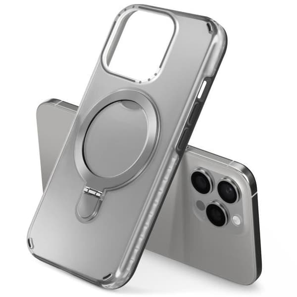 Coque MagSafe för iPhone 15 Pro Max Stöttålig med Fällbart Stöd Svart