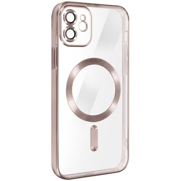 Coque - Apple - iPhone 12 - Silikon - Krom - Roséguld - MagSafe