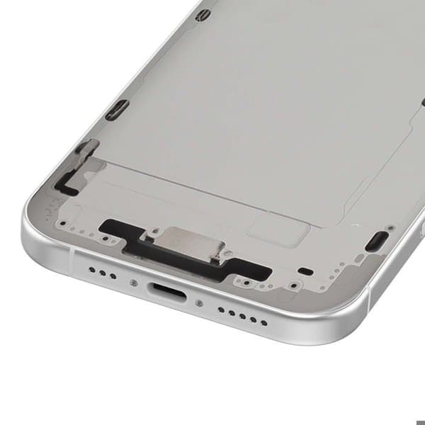 Centralt chassi för iPhone 16, exakt och säker passform, vit