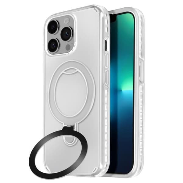 MagSafe-skal för iPhone 13 Pro Max Stötsäker med Fällbart Stöd Vit