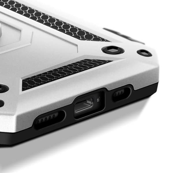 Coque för iPhone 16e Hybrid Ring Stöd Magnetisk Silver
