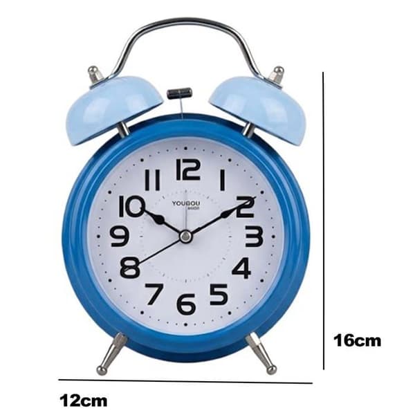 Analog väckarklocka för dubbelrum elegant blå
