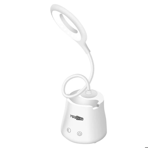 Bordslampa LED Ringlampa med Multifunktionell Touchbas Max excell Vit