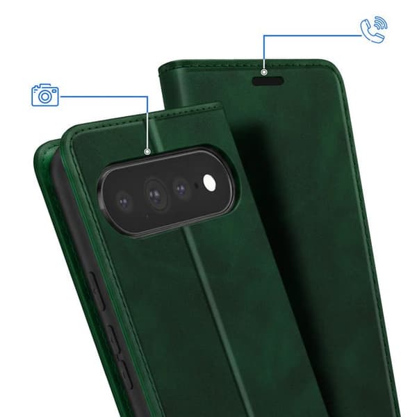 Plånboksfodral för Google Pixel 11 / 11 Pro Mocka Effekt med Stöd Grön