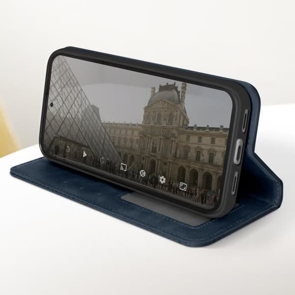 Google Pixel 8 plånboksfodral Checkerboard Pattern Geo Collection Midnight Blue