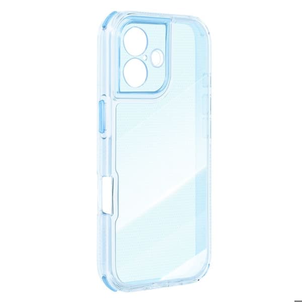 Skydd för iPhone 16 Förstärkt Bi-Material Design Texturerad Halkfri Ljusblå